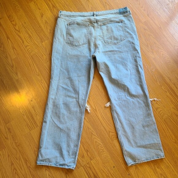 NEW NWT! ABERCROMBIE & FITCH THE '90s RELAXED JEAN HIGH RISE RIPPED DENIM 36/22L - Picture 4 of 8
